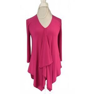 NEW JOSEPH RIBKOFF women's drape front tunic top in hot pink